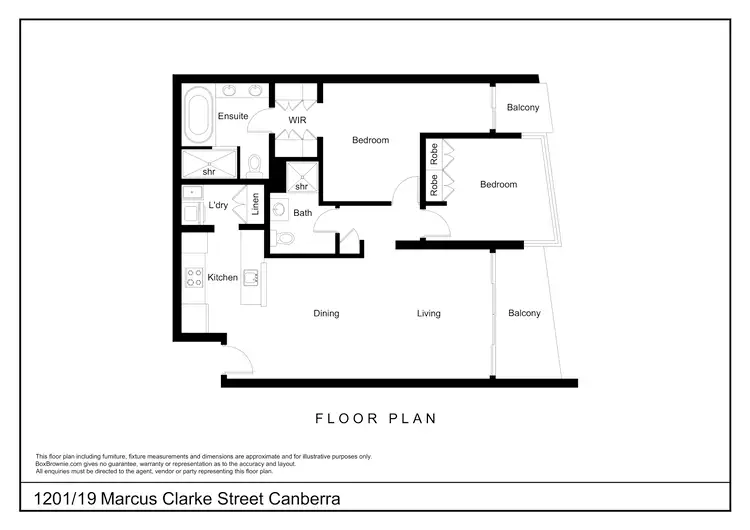 Floorplan of Homely apartment listing, 1201/19 Marcus Clarke Street, City ACT 2601