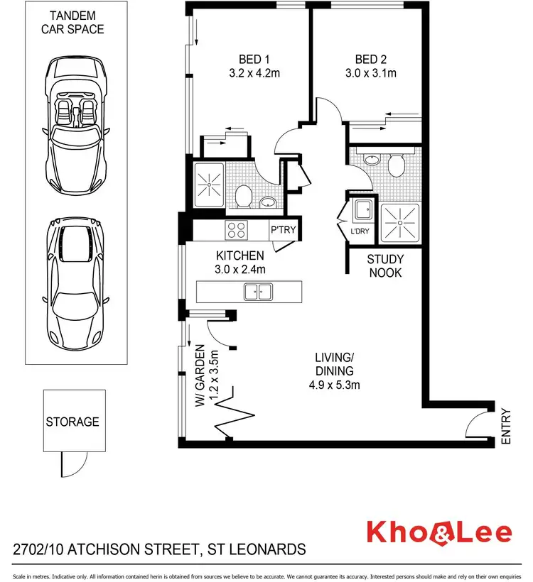 Floorplan of Homely apartment listing, 2702/10 Atchison Street, St Leonards NSW 2065