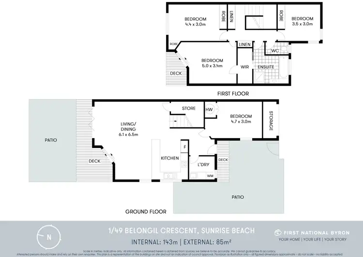 Floorplan of Homely townhouse listing, 1/49 Belongil Crescent, Byron Bay NSW 2481