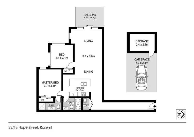 Floorplan of Homely apartment listing, 23/18-22a Hope Street Street, Rosehill NSW 2142