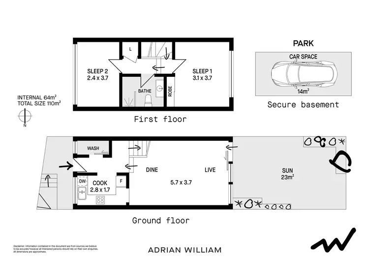 Floorplan of Homely townhouse listing, 6/31 Alfred Street, Rozelle NSW 2039