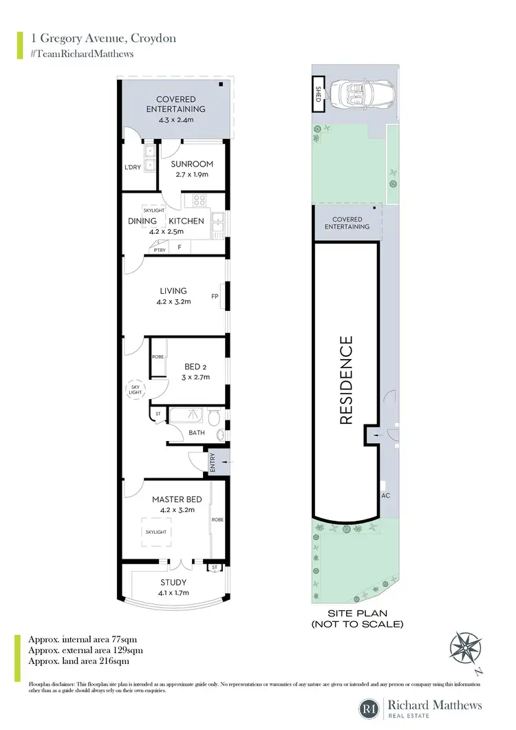 Floorplan of Homely semi-detached listing, 1 Gregory Avenue, Croydon NSW 2132