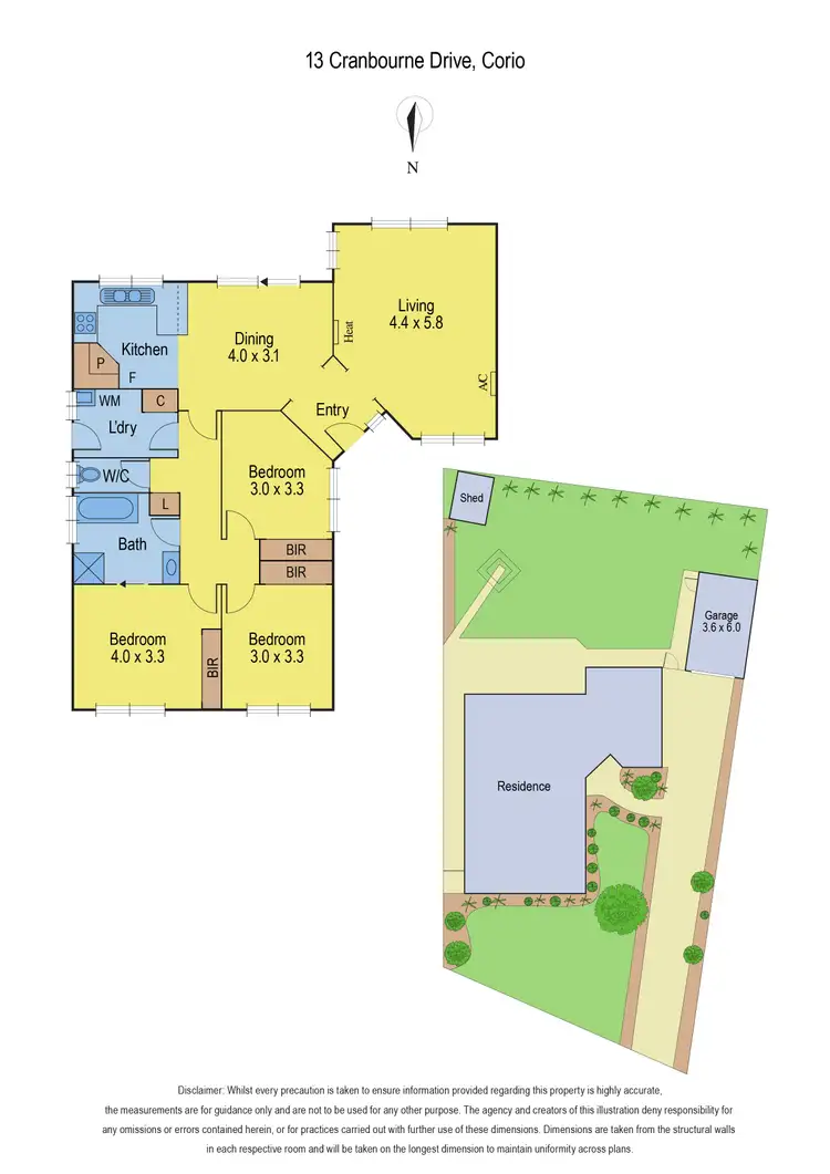 Floorplan of Homely house listing, 13 Cranbourne Drive, Corio VIC 3214