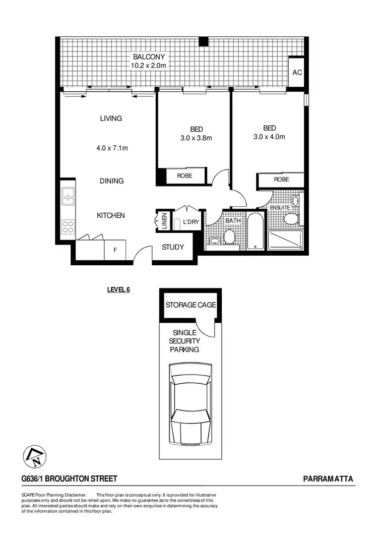 Floorplan of Homely apartment listing, G636/1 Broughton Street, Parramatta NSW 2150