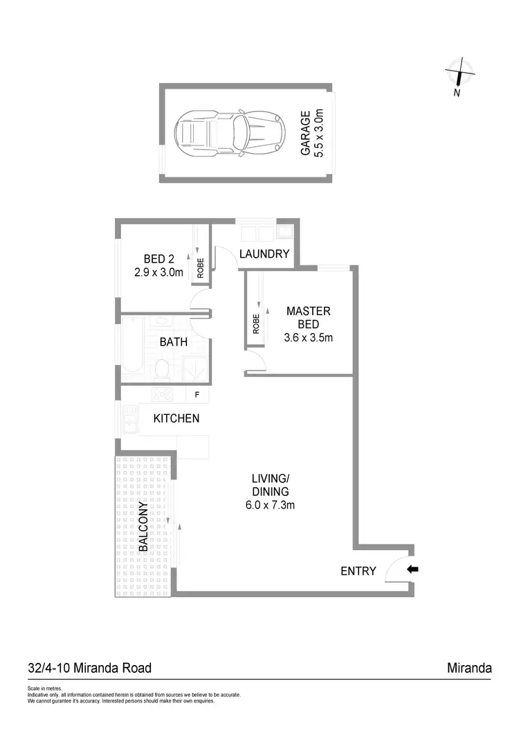 Floorplan of Homely apartment listing, 32/4-10 Miranda Road, Miranda NSW 2228