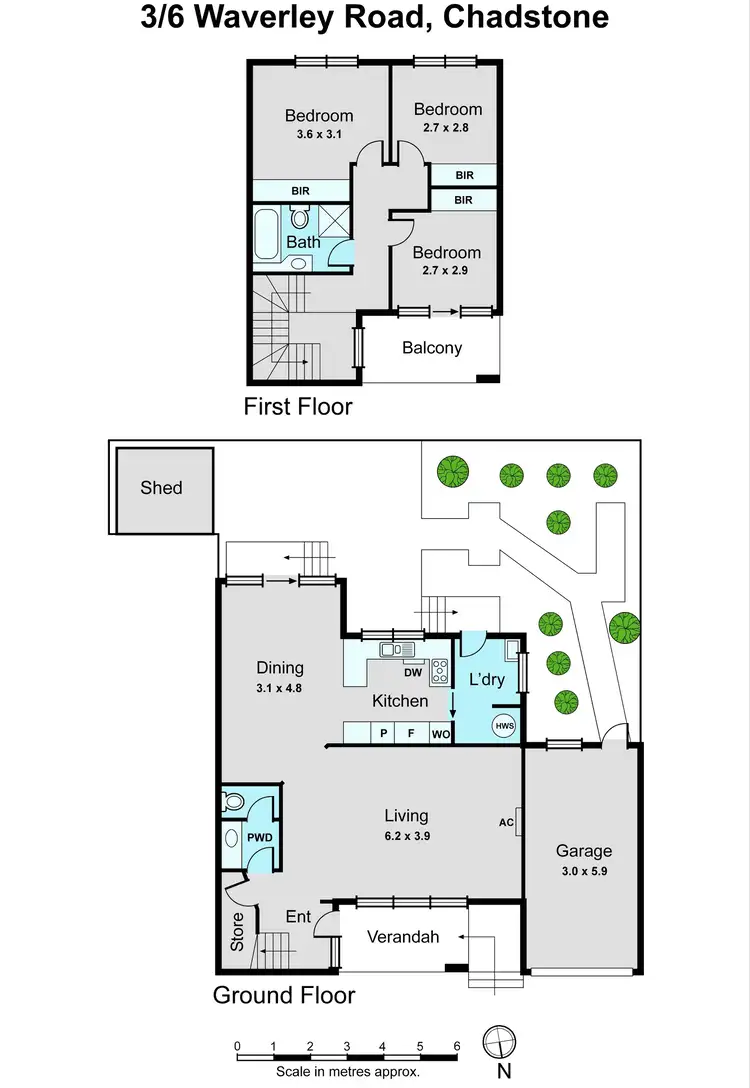 Floorplan of Homely townhouse listing, 3/6 Waverley Road, Chadstone VIC 3148