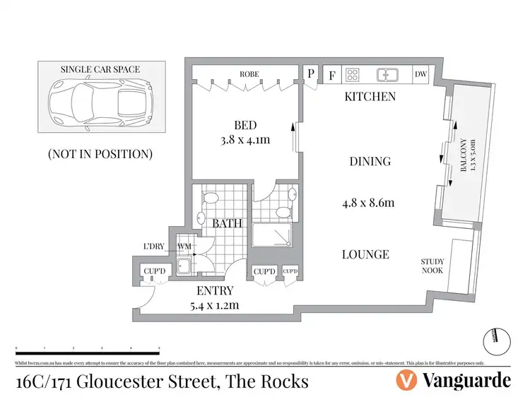 Floorplan of Homely apartment listing, 16C/171 Gloucester Street, Sydney NSW 2000