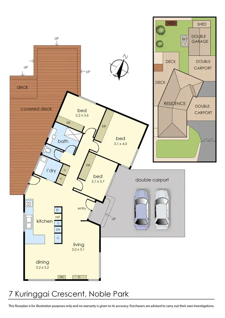 Floorplan of Homely house listing, 7 Kuringgai Crescent, Noble Park VIC 3174