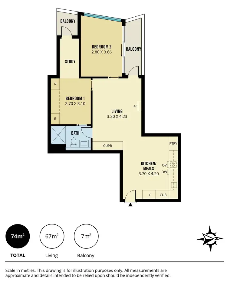 Floorplan of Homely apartment listing, 2801/17 Austin Street, Adelaide SA 5000