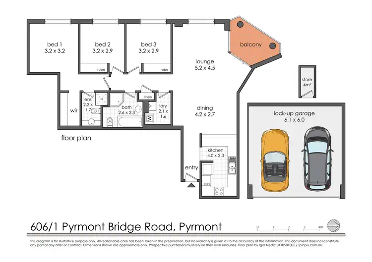 Floorplan of Homely apartment listing, 606/1-9 Pyrmont Bridge Road, Pyrmont NSW 2009