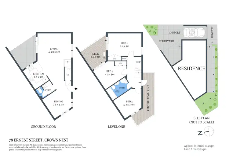 Floorplan of Homely townhouse listing, 78 Ernest Street, Crows Nest NSW 2065