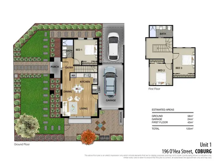 Floorplan of Homely townhouse listing, 1/196 Ohea Street, Coburg VIC 3058