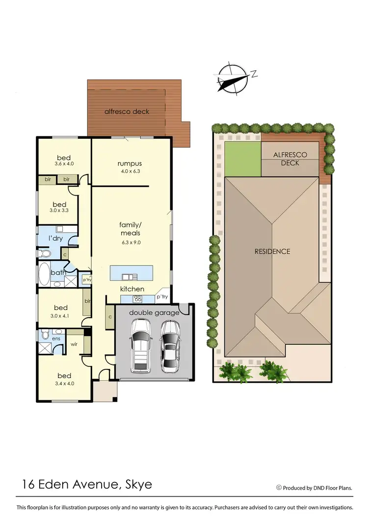 Floorplan of Homely house listing, 16 Eden Avenue, Skye VIC 3977