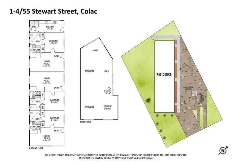 Floorplan of Homely block of units listing, 1-4/55 Stewart Street, Colac VIC 3250