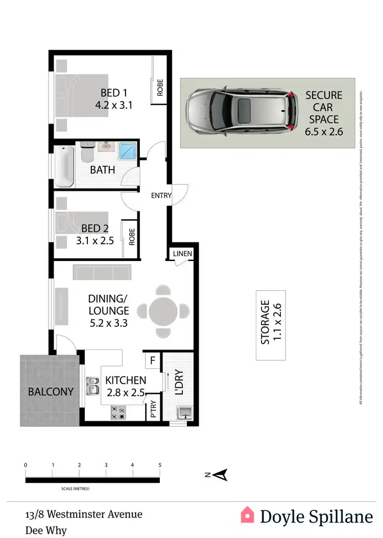 Floorplan of Homely apartment listing, 13/8 Westminster Avenue, Dee Why NSW 2099