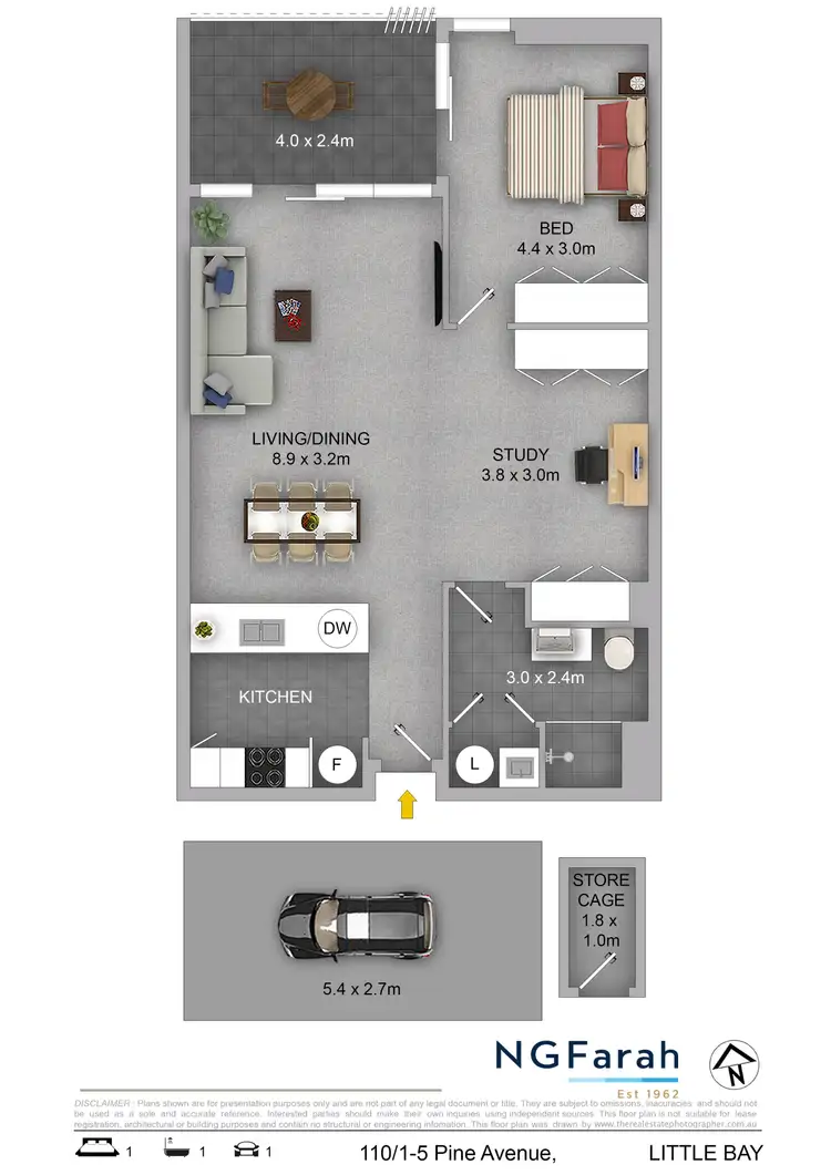 Floorplan of Homely apartment listing, 110/1-5 Pine Avenue, Little Bay NSW 2036