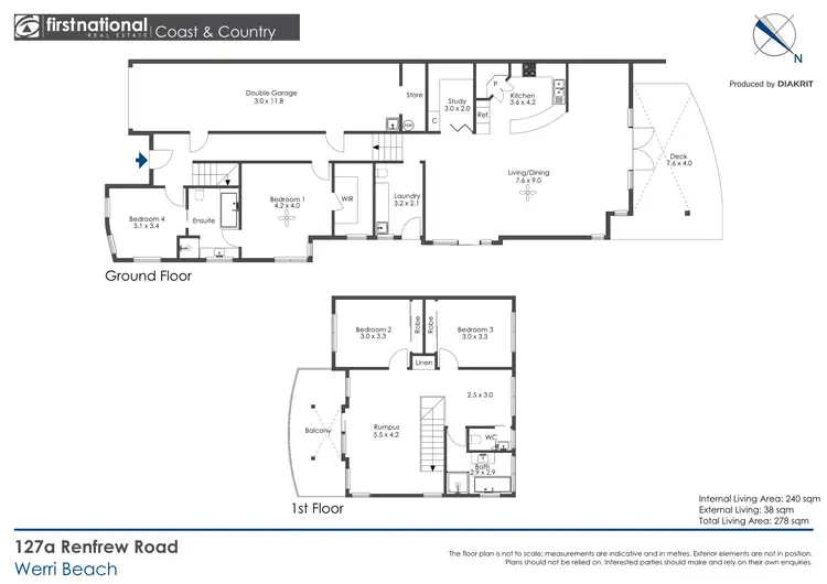 Floorplan of Homely semi-detached listing, 127A Renfrew Road, Werri Beach NSW 2534