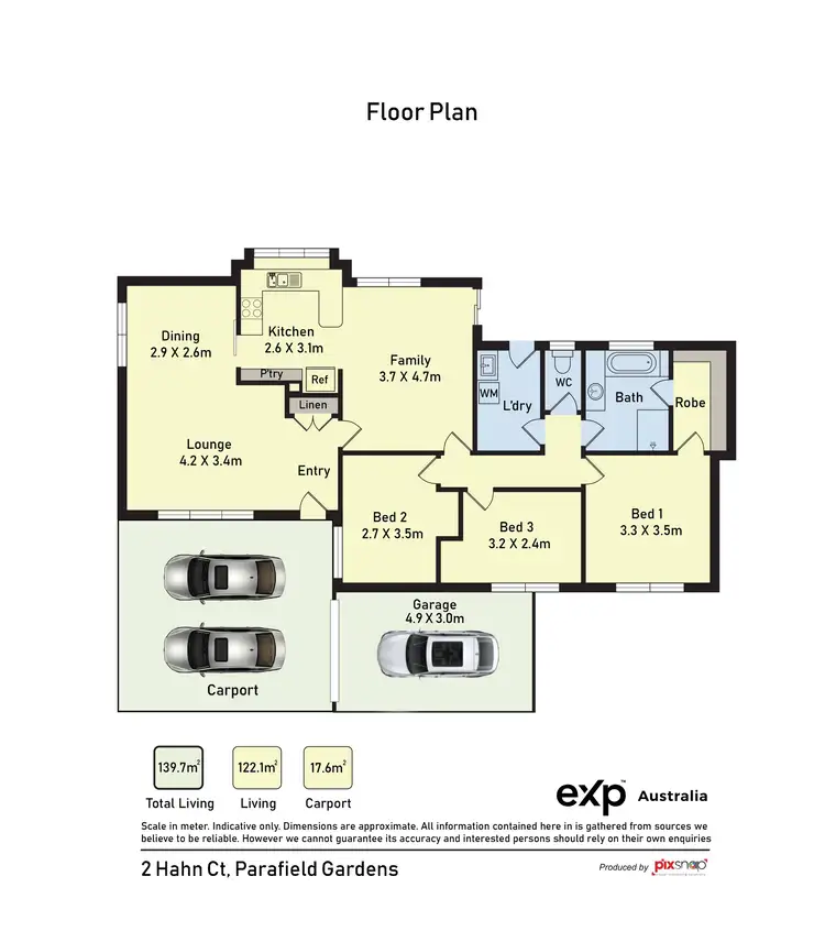 Floorplan of Homely house listing, 2 Hahn Court, Parafield Gardens SA 5107