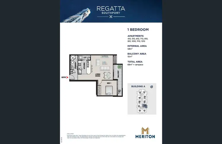 Floorplan of Homely unit listing, 1210/6 Aqua Street, Southport QLD 4215
