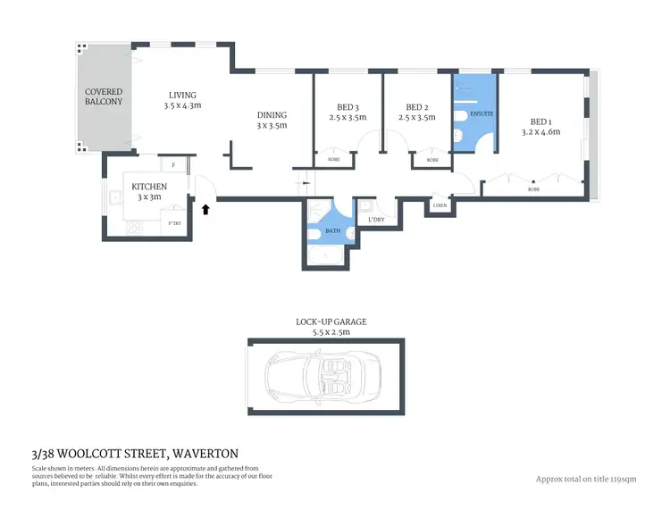 Floorplan of Homely apartment listing, 3/38 Woolcott Street, Waverton NSW 2060