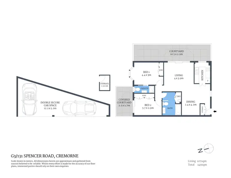 Floorplan of Homely apartment listing, G3/131 Spencer Road, Cremorne NSW 2090