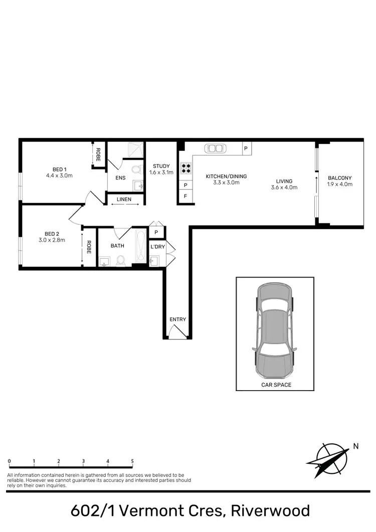 Floorplan of Homely apartment listing, 602/1 Vermont Crescent, Riverwood NSW 2210
