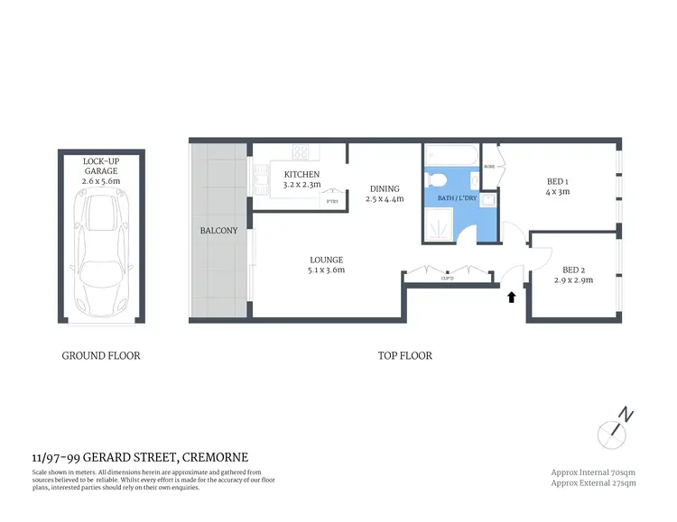 Floorplan of Homely apartment listing, 11/97-99 Gerard Street, Cremorne NSW 2090