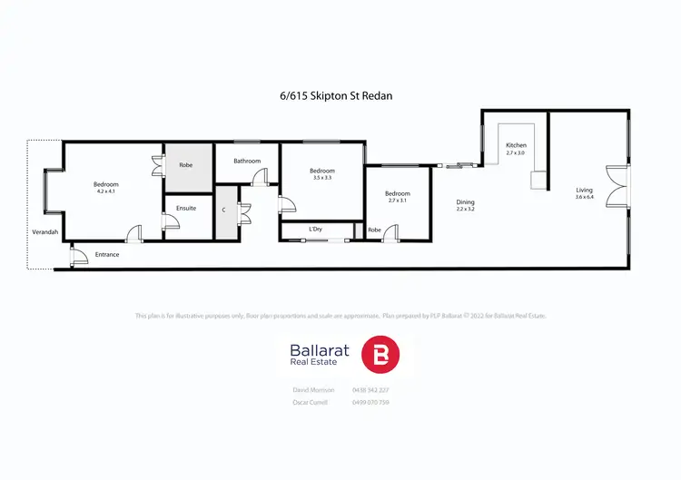 Floorplan of Homely unit listing, 1/615A Skipton Street, Redan VIC 3350