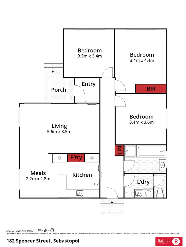 Floorplan of Homely house listing, 182 Spencer Street, Sebastopol VIC 3356