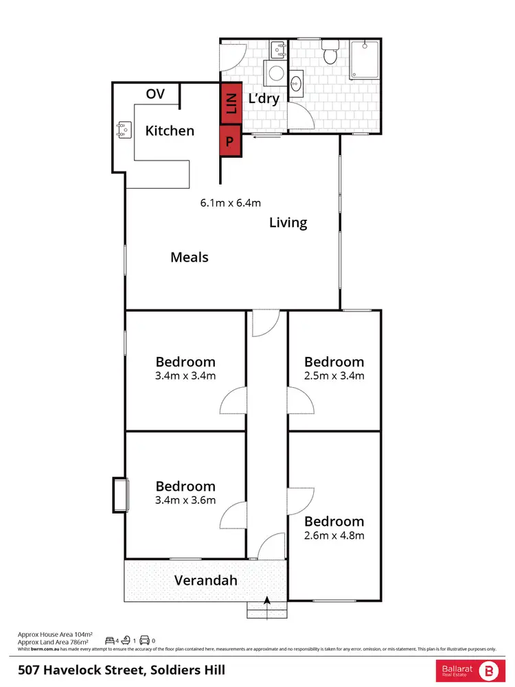 Floorplan of Homely house listing, 507 Havelock Street, Soldiers Hill VIC 3350