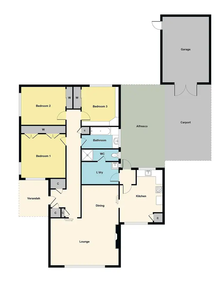 Floorplan of Homely house listing, 1 Marshall Street, Maryborough VIC 3465