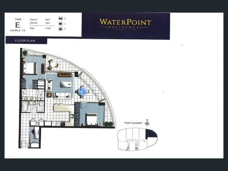 Floorplan of Homely apartment listing, Level 6/1605/5 Harbour Side Court, Biggera Waters QLD 4216