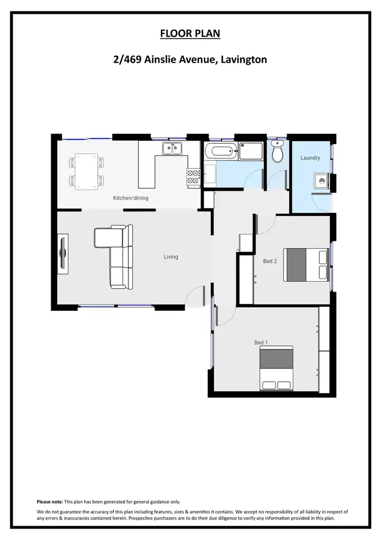 Floorplan of Homely unit listing, 2/469 Ainslie Avenue, Lavington NSW 2641