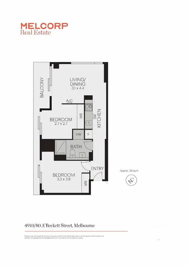 Floorplan of Homely apartment listing, 4910/80 A'beckett Street, Melbourne VIC 3000