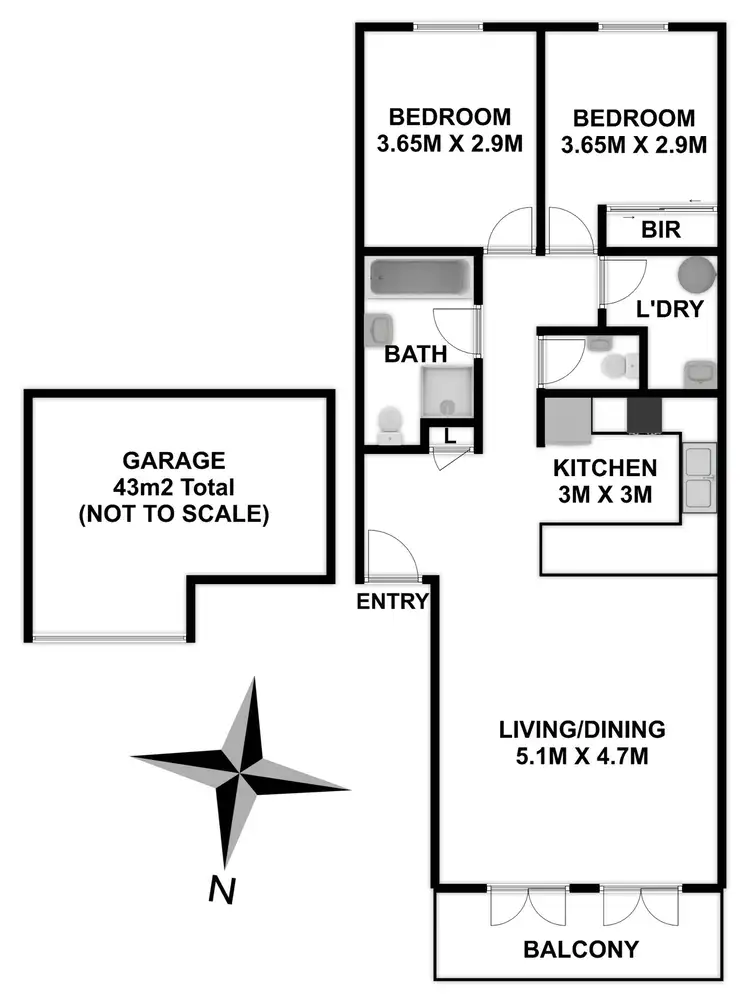 Floorplan of Homely unit listing, 6/40 Cooyong Crescent, Toongabbie NSW 2146
