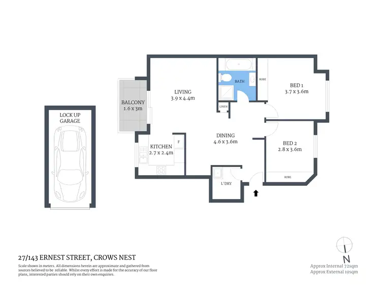 Floorplan of Homely apartment listing, 27/143 Ernest Street, Crows Nest NSW 2065