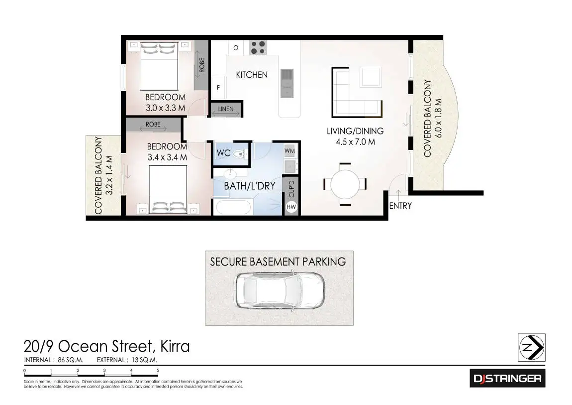 Floorplan of Homely unit listing, 20/9 Ocean Street, Kirra QLD 4225