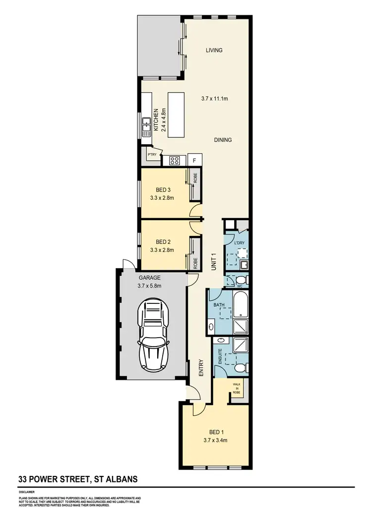 Floorplan of Homely unit listing, 33 Power Street, St Albans VIC 3021
