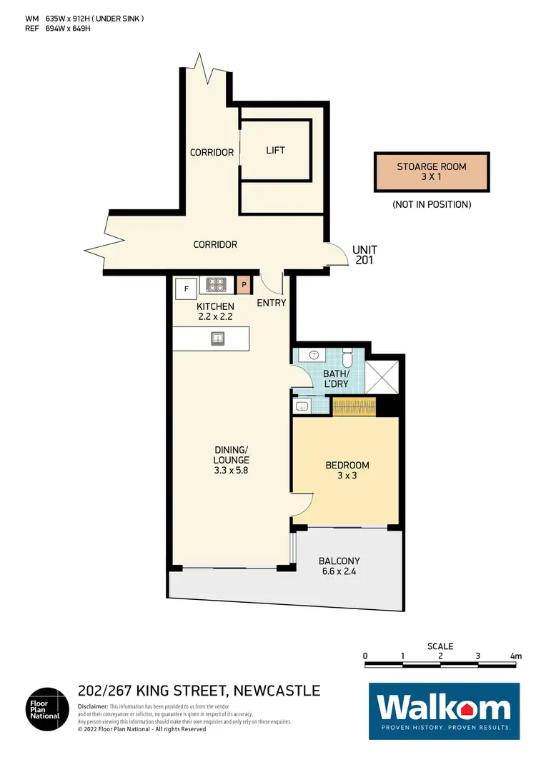 Floorplan of Homely unit listing, 202/267 King Street, Newcastle NSW 2300