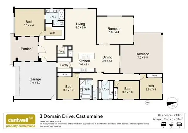 Floorplan of Homely house listing, 3 Domain Drive, Castlemaine VIC 3450