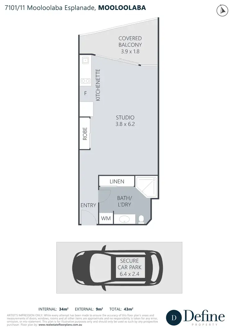Floorplan of Homely unit listing, 7101/11 Mooloolaba Esplanade, Mooloolaba QLD 4557