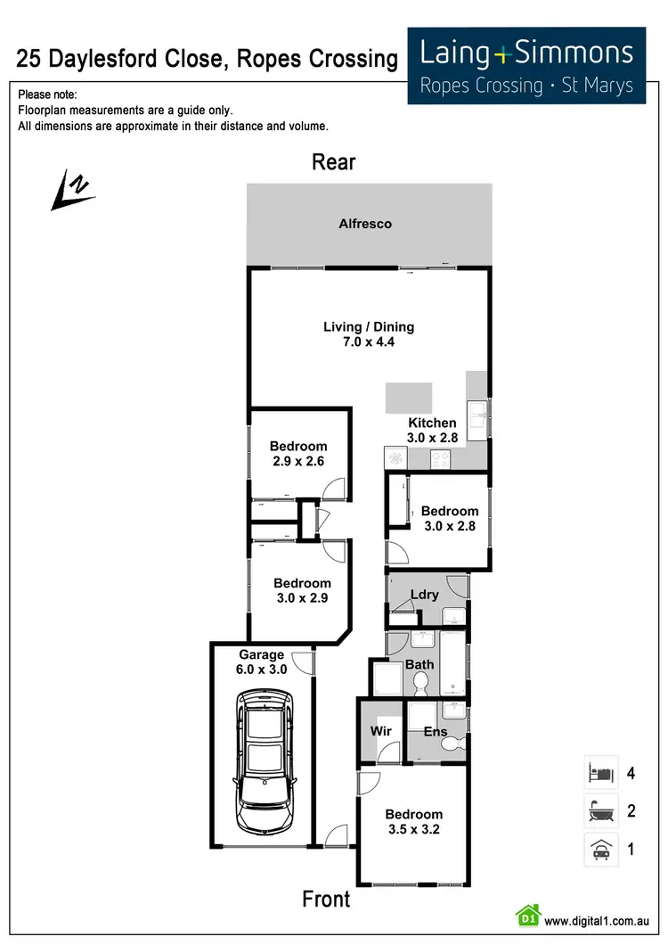 Floorplan of Homely house listing, 25 Daylesford Close, Ropes Crossing NSW 2760