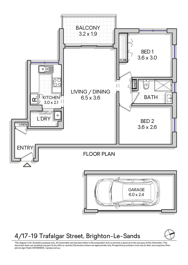 Floorplan of Homely apartment listing, 4/17 Trafalgar Street, Brighton-Le-Sands NSW 2216