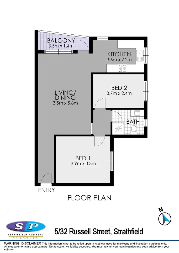Floorplan of Homely apartment listing, 5/32 Russell Street, Strathfield NSW 2135