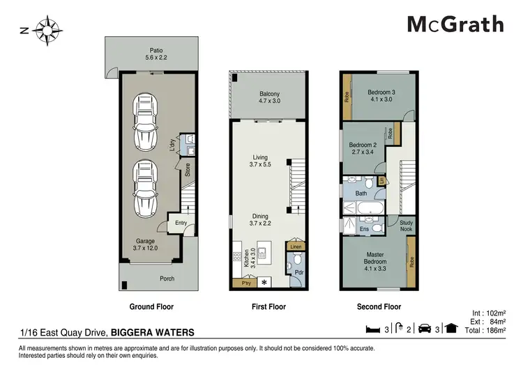 Floorplan of Homely townhouse listing, 1/61 East Quay Drive, Biggera Waters QLD 4216