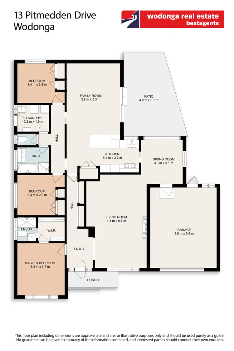Floorplan of Homely house listing, 13 Pitmedden Drive, Wodonga VIC 3690
