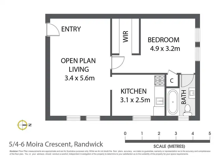 Floorplan of Homely apartment listing, 5/4-6 Moira Crescent, Randwick NSW 2031