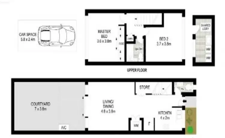 Floorplan of Homely townhouse listing, 2/21 Edgeworth David Avenue, Hornsby NSW 2077