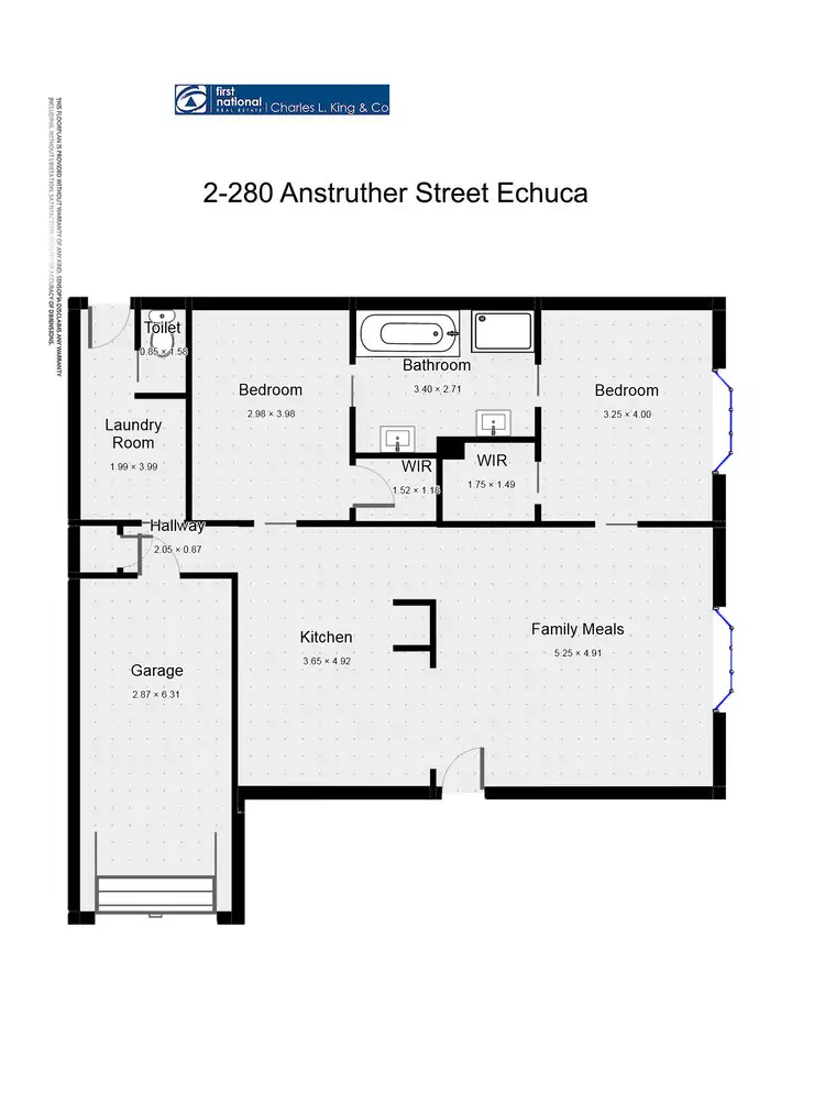 Floorplan of Homely unit listing, 2/280 Anstruther Street, Echuca VIC 3564