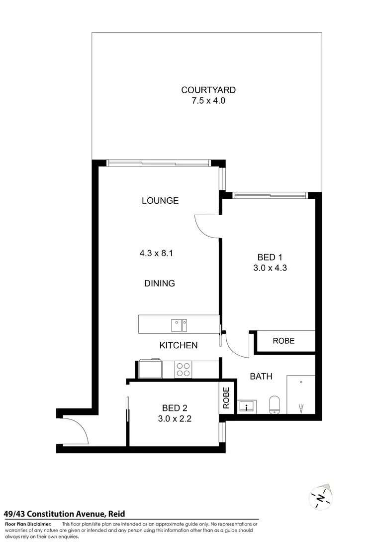 Floorplan of Homely apartment listing, 49/43 Constitution Avenue, Reid ACT 2612